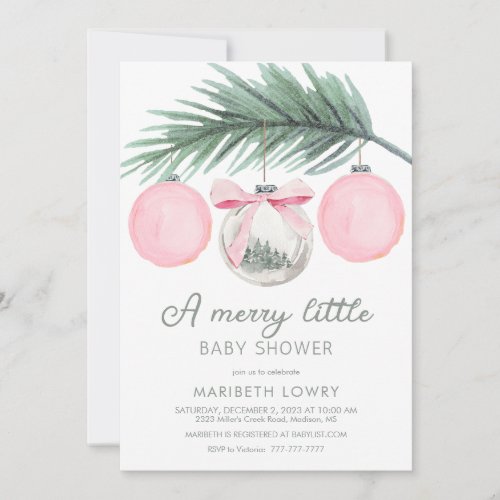 A Merry Little Baby Shower  Christmas Shower Invitation