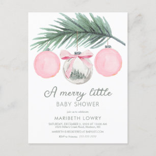 A Merry Little Baby Shower Christmas Shower Postcard