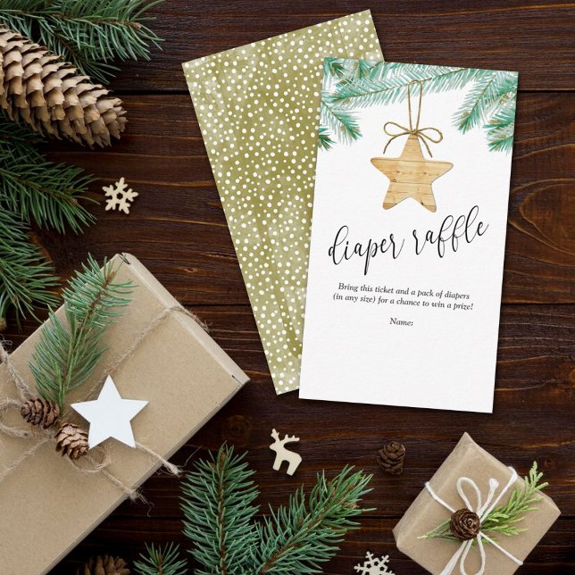 A Merry Little Baby Shower Diaper Raffle Ticket Enclosure Card (Creator Uploaded)