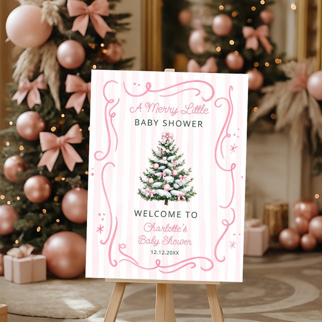 A Merry Little Baby Shower Girl Welcome Foam Board (Creator Uploaded)