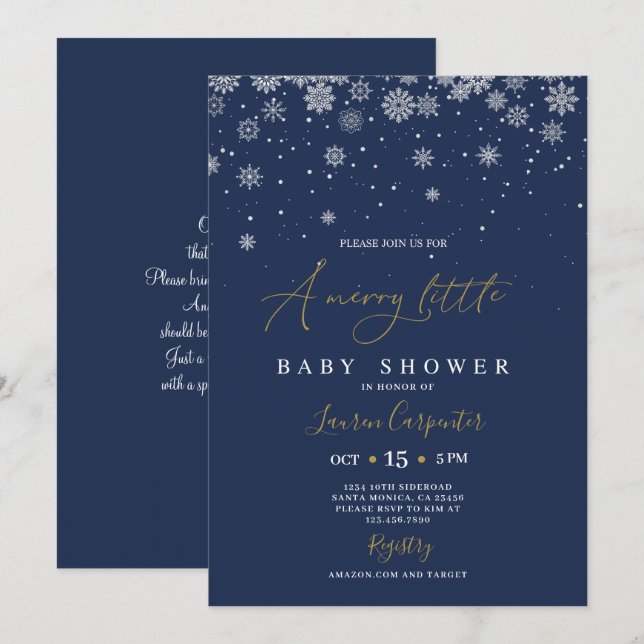 A Merry Little Baby Shower Invitation (Front/Back)