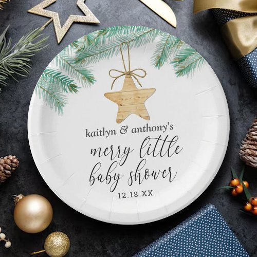 A Merry Little Baby Shower Paper Plates