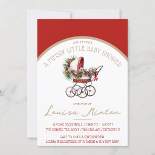 A Merry Little Baby Shower, Red & Beige Shower Invitation