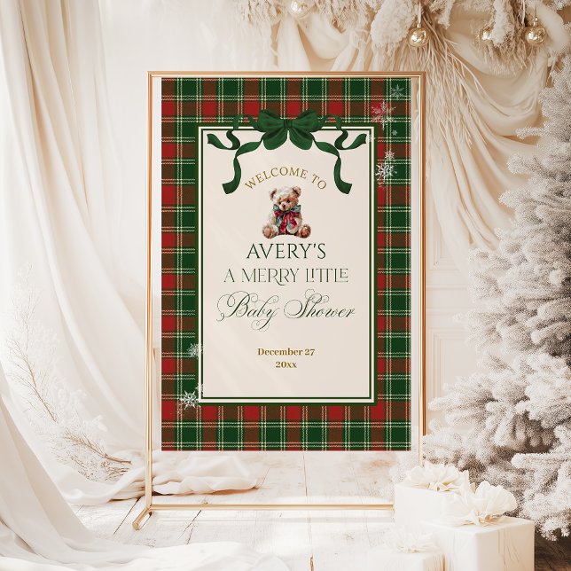A Merry Little Baby Shower Teddy Bear Christmas Foam Board (Creator Uploaded)