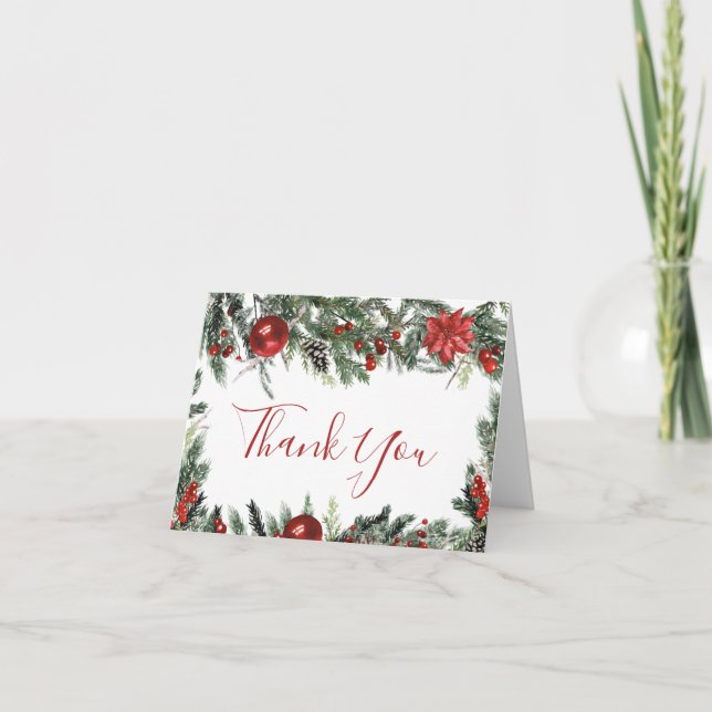 A Merry Little Baby Shower Thank You Card (Front)