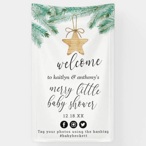 A Merry Little Baby Shower Welcome Banner