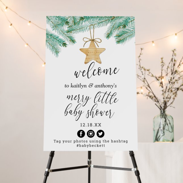 A Merry Little Baby Shower Welcome Foam Board (In Situ (Stand))