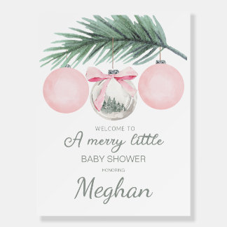 A Merry Little Baby Shower Welcome Poster