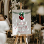 A Merry Little Baby Shower Welcome Sign<br><div class="desc">Welcome your guests with holiday cheer using this 'Merry Little Christmas' baby shower sign! Festive and fun,  it's the perfect way to set the tone for a cozy and joyful celebration. Matching items in our store Cava party design</div>