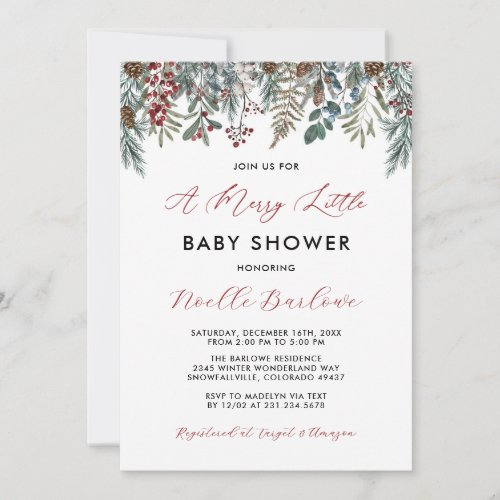 A Merry Little Baby Shower Winter Invitation