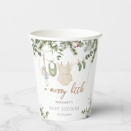 A Merry Little  Boho Winter Baby Shower Paper Cup