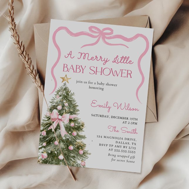 A Merry Little Christmas Baby Shower Invitation (Creator Uploaded)