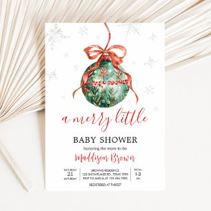 A Merry Little Christmas Baby Shower Invitation