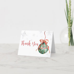 A Merry Little Christmas Baby Shower Letterpress Thank You Card