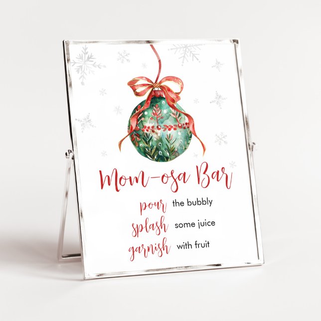 A Merry Little Christmas Baby Shower Mom Osa Bar Poster (Merry Little Christmas Ornaments Baby Shower Mom Osa Bar Sign)