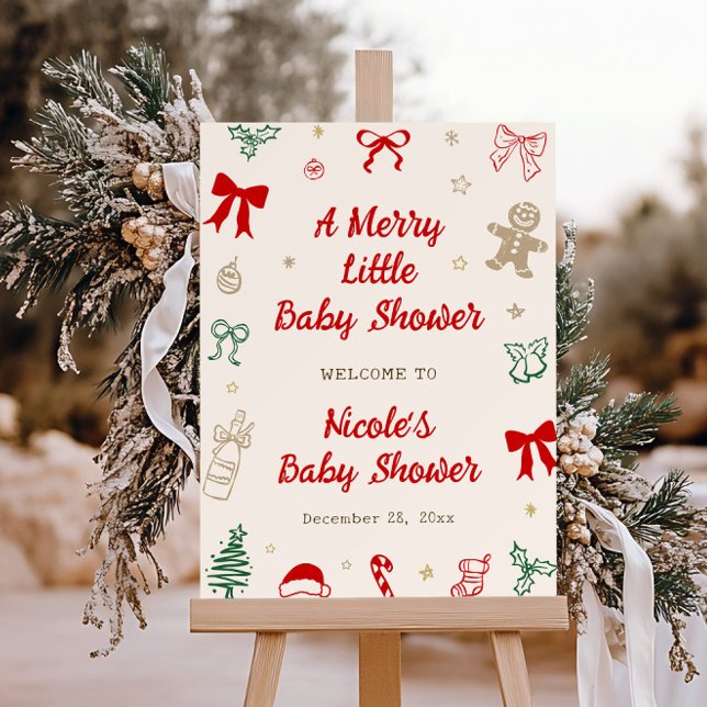 A Merry Little Christmas Baby Shower Welcome Foam Board (Creator Uploaded)