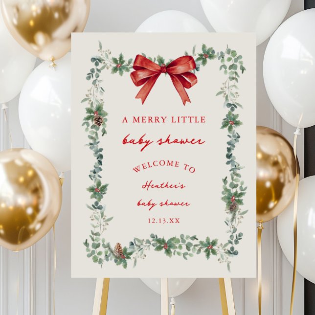 A Merry Little Christmas Baby Shower Welcome Foam Board (Creator Uploaded)