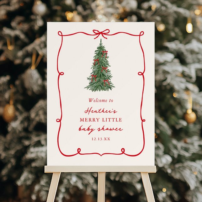 A Merry Little Christmas Baby Shower Welcome Foam Board (Creator Uploaded)