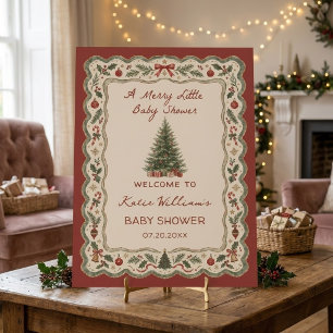 A Merry Little Christmas Baby Shower Welcome Foam Board