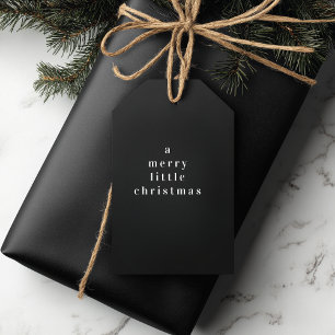 "A Merry Little Christmas Black and White  Gift Tags