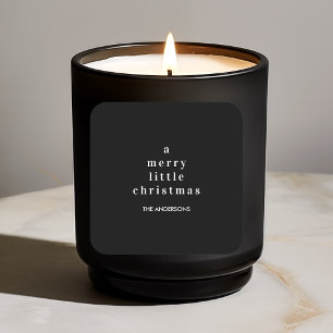 "A Merry Little Christmas Black and White Square Sticker