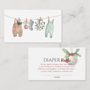 A Merry Little Christmas Clothes Diaper Raffle Enclosure Card