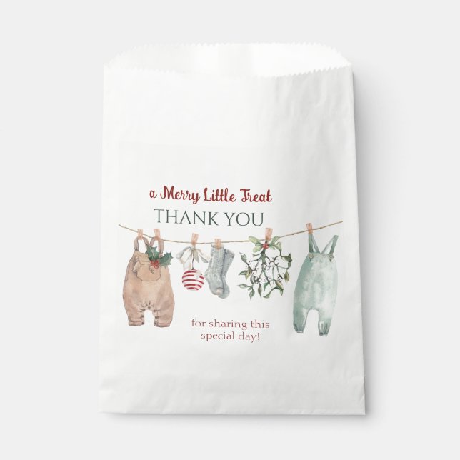 A Merry Little Christmas Clothes Thank You Favor Bag (Front)