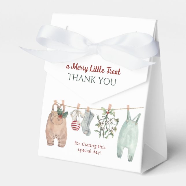 A Merry Little Christmas Clothes Thank You Favor Boxes (Front Side)