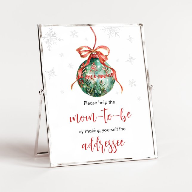 A Merry Little Christmas Envelope Station Poster (Merry Little Christmas Ornaments Baby Shower Envelope Station)