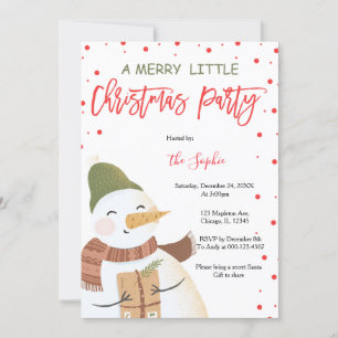 A Merry little Christmas Holiday Christmas Party Invitation