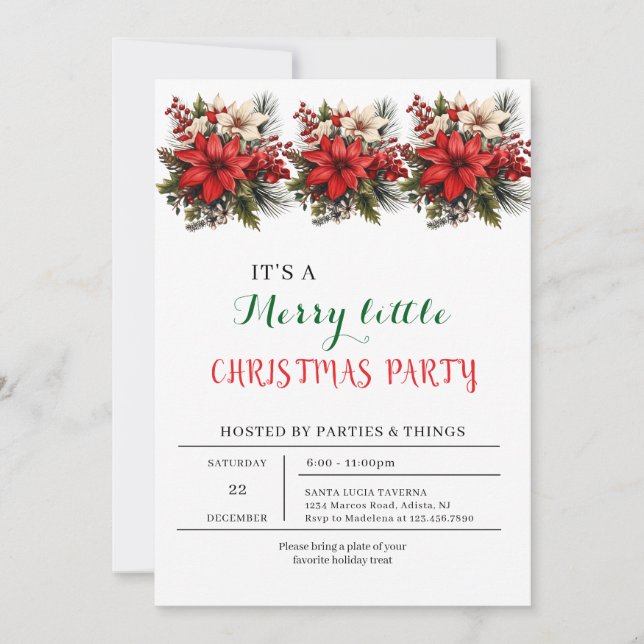 A Merry Little Christmas Party Invitation (Front)