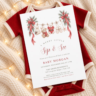 A Merry Little Christmas Sip and See Invitation