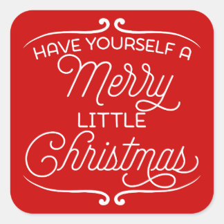 A Merry Little Christmas Square Sticker