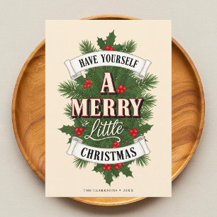 A Merry Little Christmas Vintage Holiday Card