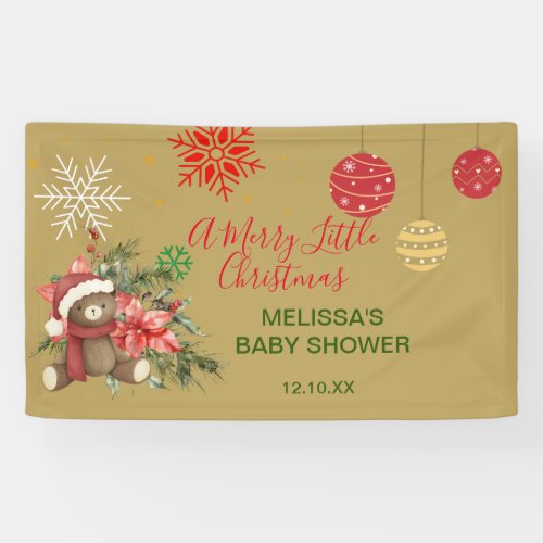 A merry little christmas welcome baby shower banner