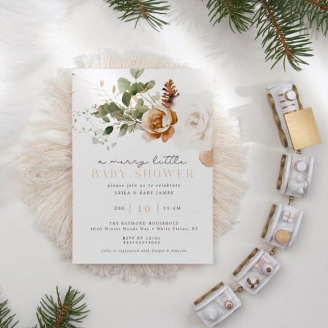A Merry Little Christmas Winter Baby Shower Invitation (Creator Uploaded)