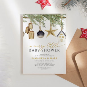 A Merry Little Christmas Winter Baby Shower Invitation