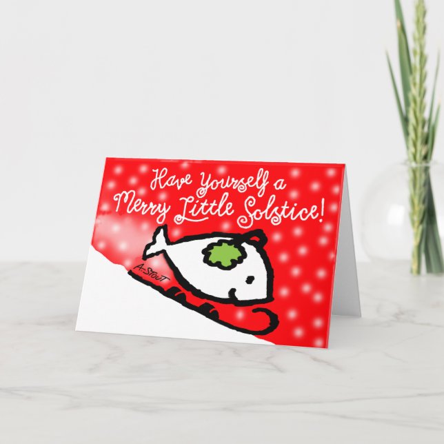 A Merry Little Solstice! - Letterpress Thank You Card (Front)