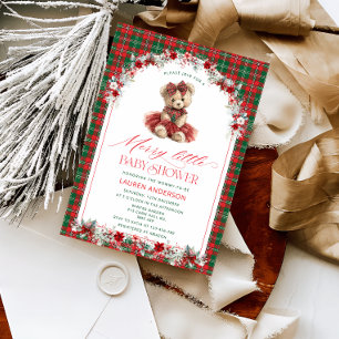 A Merry Little Tartan Baby Shower Invitation