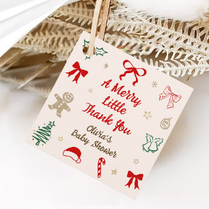 A Merry Little Thank You Christmas Baby Shower Favor Tags