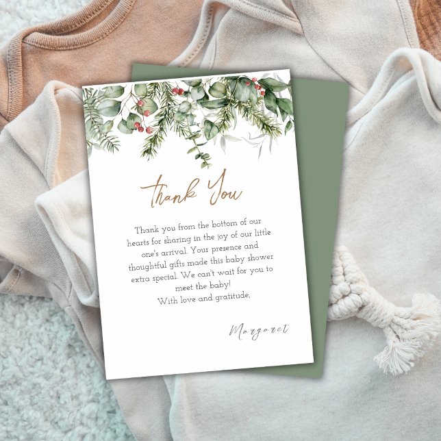 A Merry Little | Winter Baby Shower Thank You Card (Creator Uploaded)