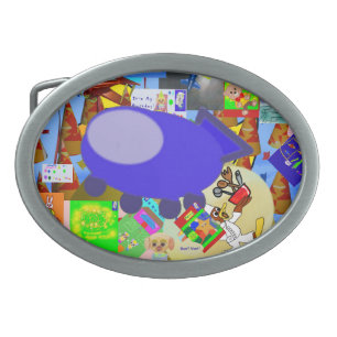 A Merry Spaceship Cartoon Belt Buckle