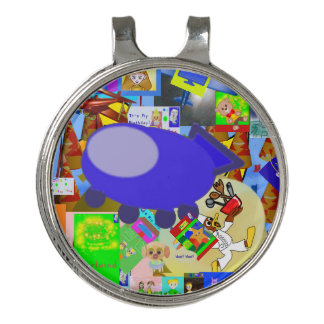A Merry Spaceship Cartoon Golf Hat Clip