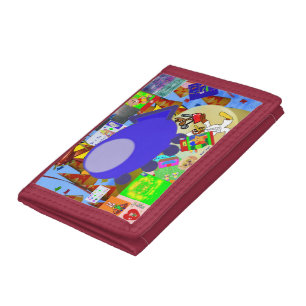 A Merry Spaceship Cartoon Tri-fold Wallet