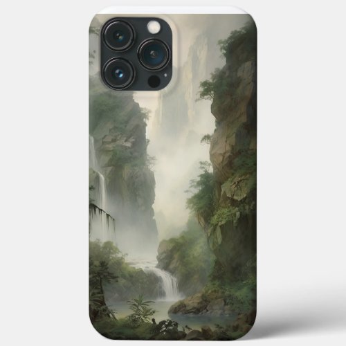 A mesmerizing mountain landscape waterfall iPhone 13 pro max case