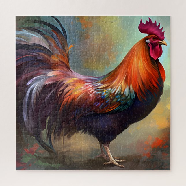   A Mesmerizing Rooster Painting Puzzle (Vertical)