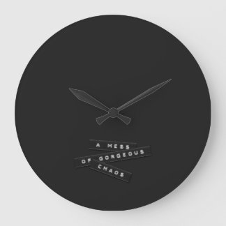 A Mess Of Gorgeous Chaos Embossed Labels Clock