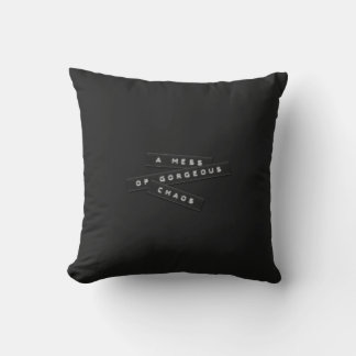 A Mess Of Gorgeous Chaos Embossed Labels Pillow