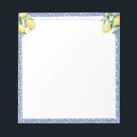 A Message From | Amalfi Lemons Italian Blue Tiles Notepad<br><div class="desc">An attractive and practical notepad design to match my popular lemons / light blue / blue tiles bridal and baby shower invitation range.</div>