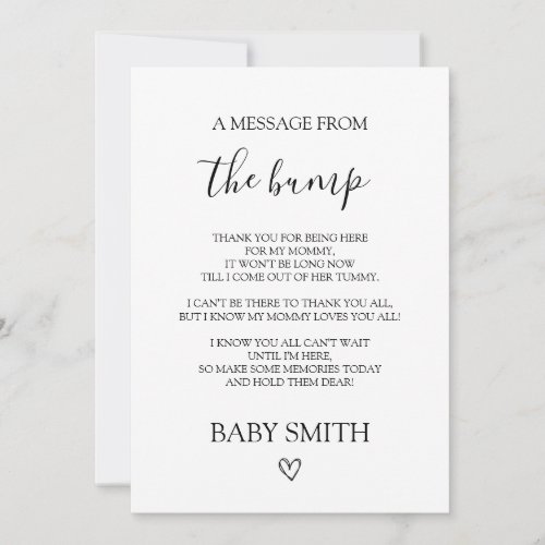  A Message From The Bump Baby Shower Card